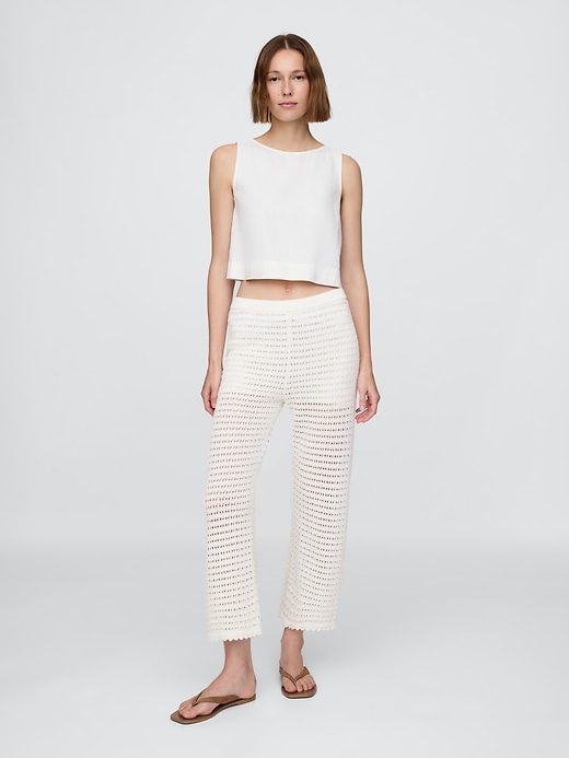pantaloni alla caviglia alluncinetto in 100 cotone