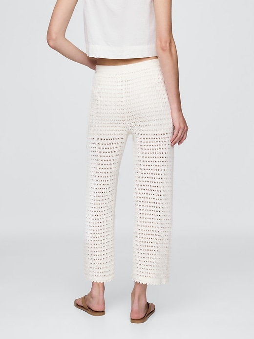 pantaloni alla caviglia alluncinetto in 100 cotone