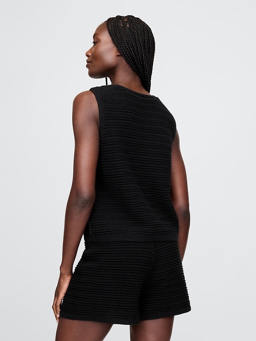 gilet 100 cotone con lavorazione alluncinetto
