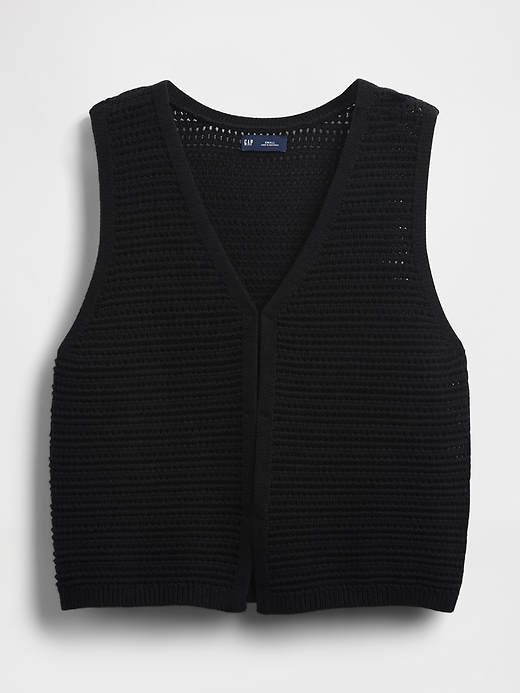 gilet 100 cotone con lavorazione alluncinetto