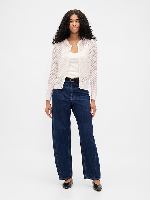 cardigan elasticizzato cashsoft pointelle
