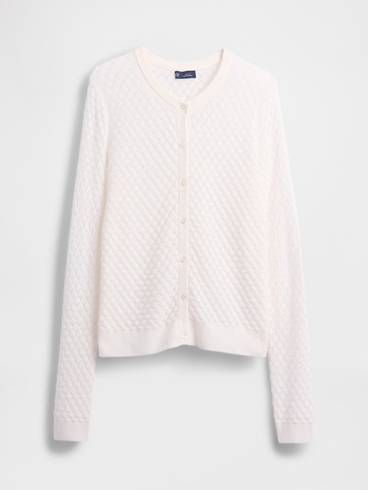 cardigan elasticizzato cashsoft pointelle