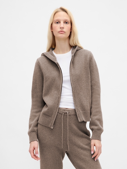 felpa con cappuccio cashsoft sweater zip