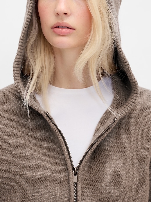felpa con cappuccio cashsoft sweater zip