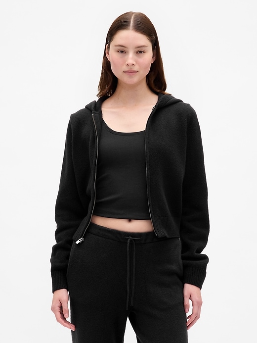 felpa con cappuccio cashsoft sweater zip