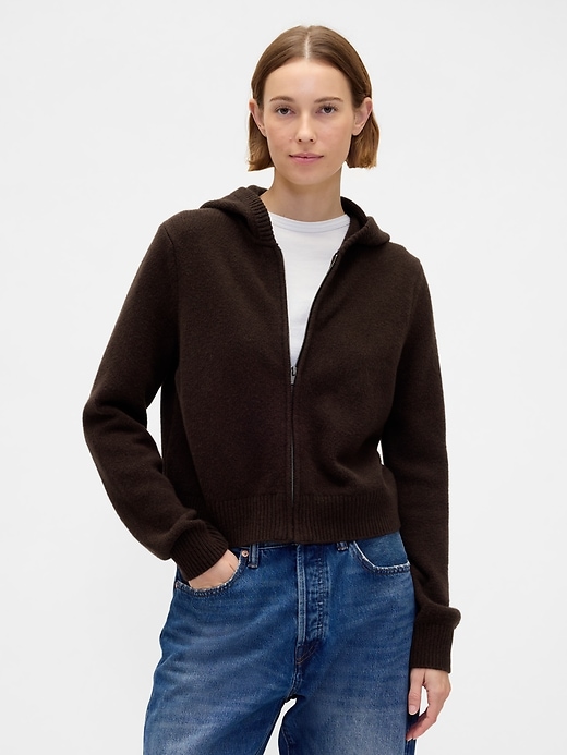 felpa con cappuccio cashsoft sweater zip