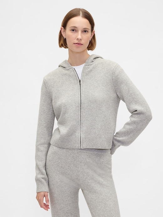 felpa con cappuccio cashsoft sweater zip