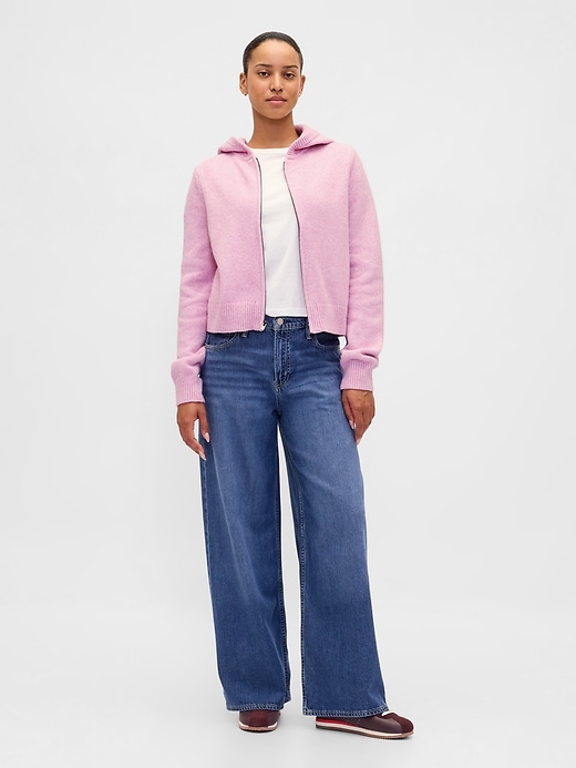 felpa con cappuccio cashsoft sweater zip