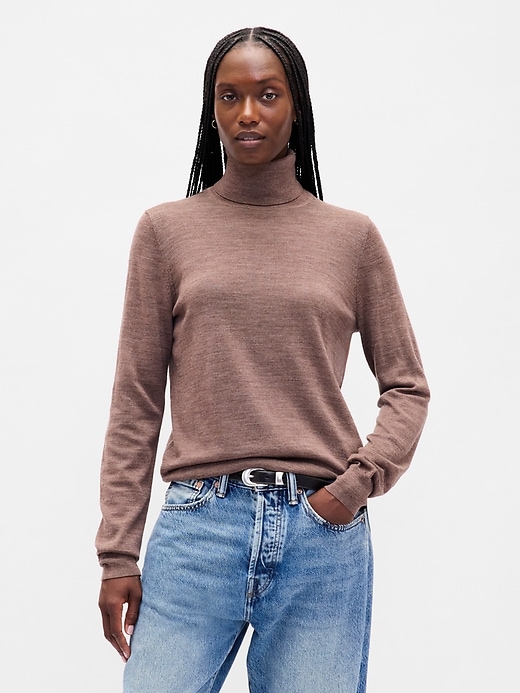 maglione a collo alto in lana merino al 100