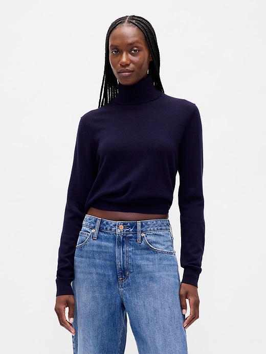 maglione a collo alto in lana merino al 100