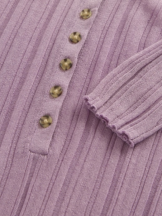 maglione henley a coste trasparenti