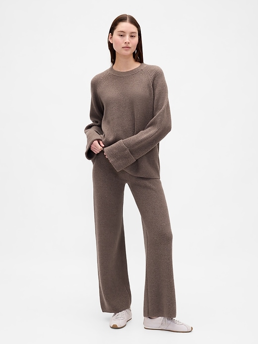 pantaloni in maglia cashsoft shaker-stitch