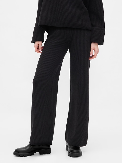 pantaloni in maglia cashsoft shaker-stitch