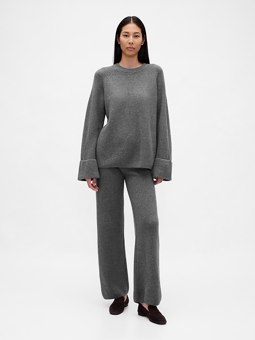pantaloni in maglia cashsoft shaker-stitch
