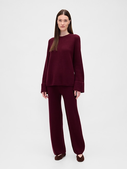 pantaloni in maglia cashsoft shaker-stitch