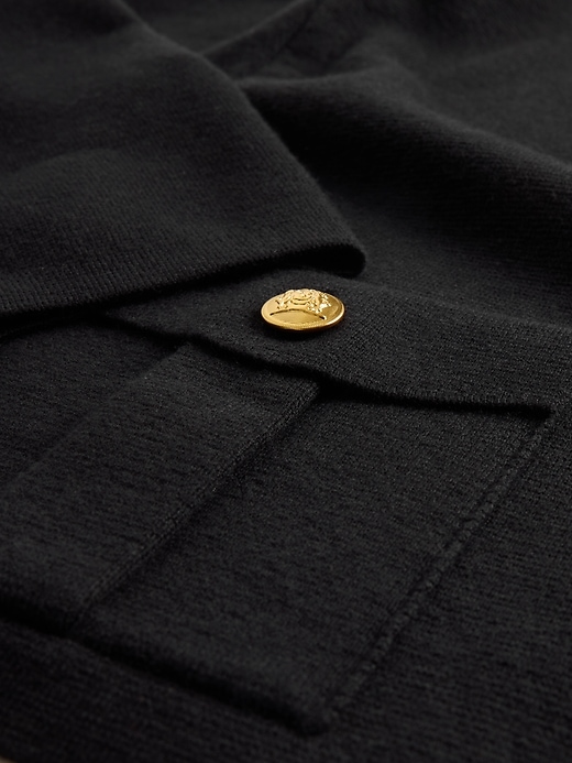 maglione cardigan con tasche in misto cotone