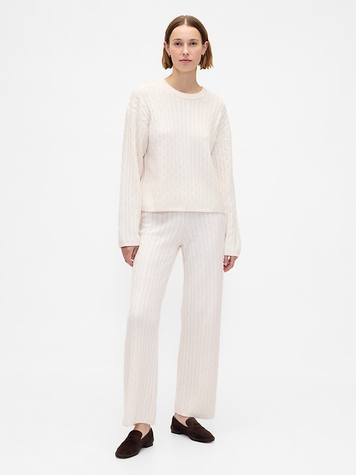 pantaloni in maglia a trecce cashsoft