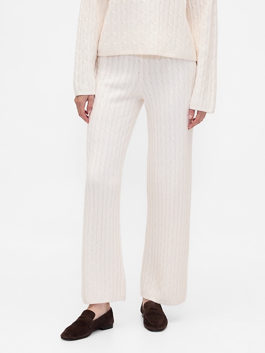 pantaloni in maglia a trecce cashsoft