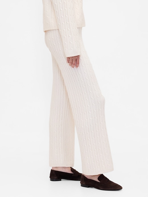 pantaloni in maglia a trecce cashsoft