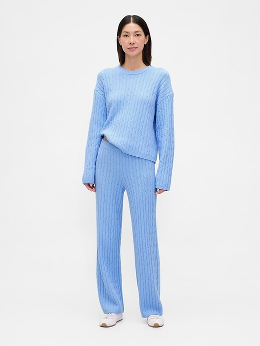 pantaloni in maglia a trecce cashsoft