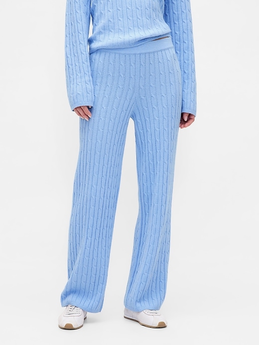 pantaloni in maglia a trecce cashsoft