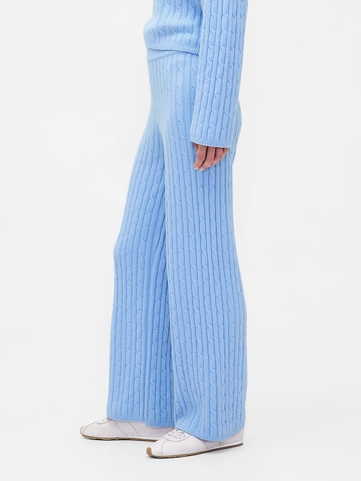pantaloni in maglia a trecce cashsoft