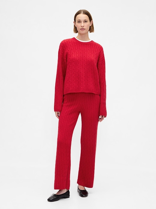 pantaloni in maglia a trecce cashsoft