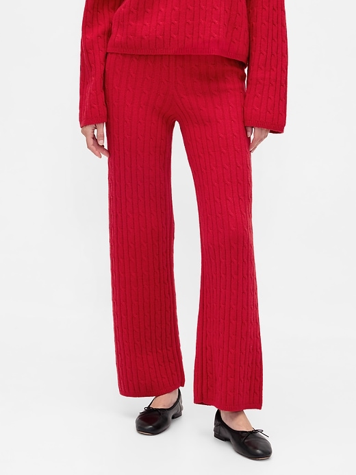 pantaloni in maglia a trecce cashsoft