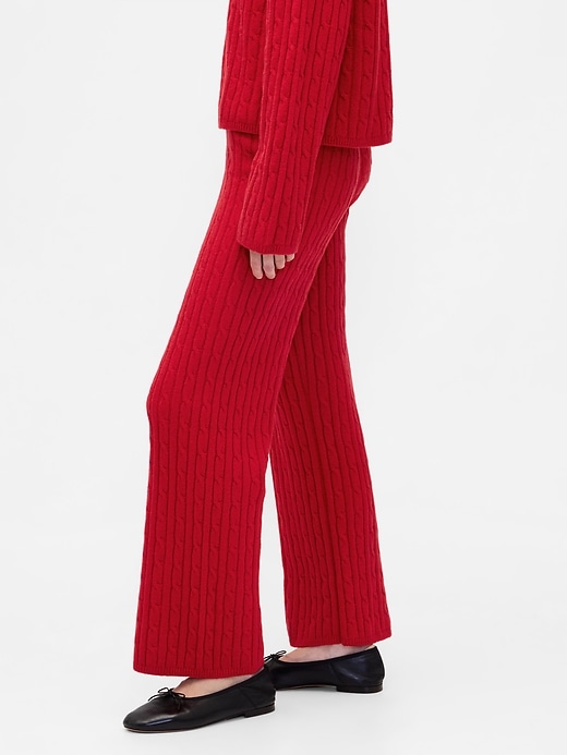 pantaloni in maglia a trecce cashsoft