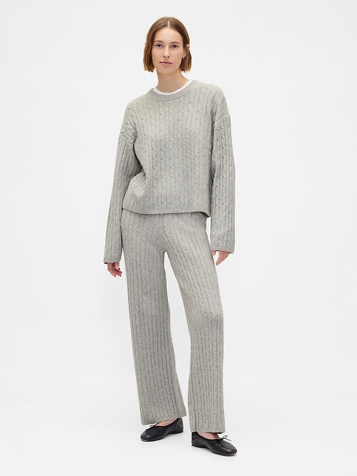 pantaloni in maglia a trecce cashsoft