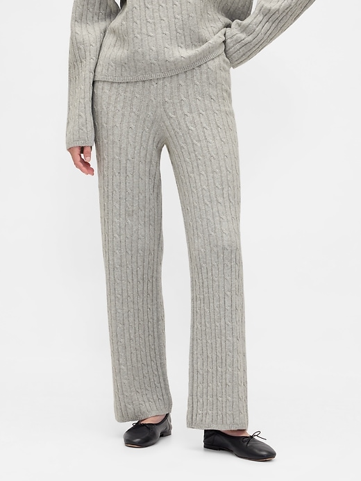pantaloni in maglia a trecce cashsoft