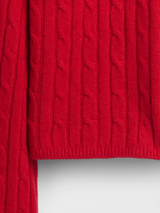 maglione girocollo in maglia a trecce cashsoft