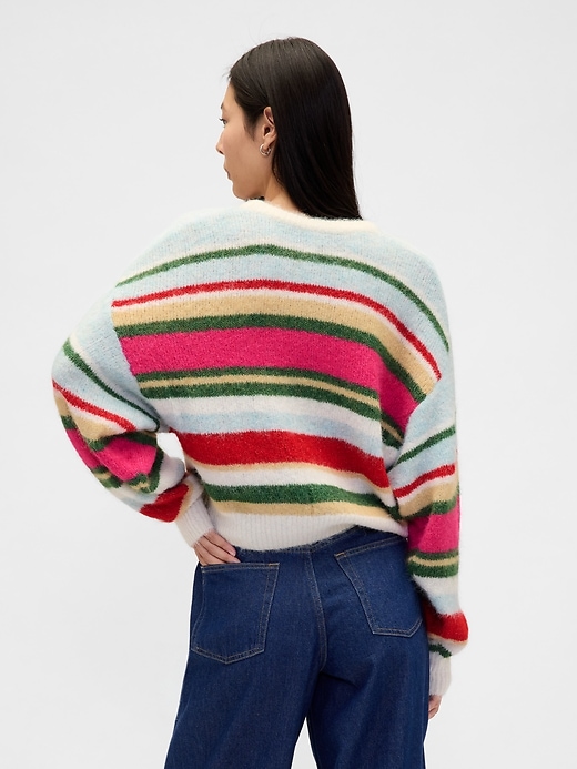 maglione girocollo oversize peloso