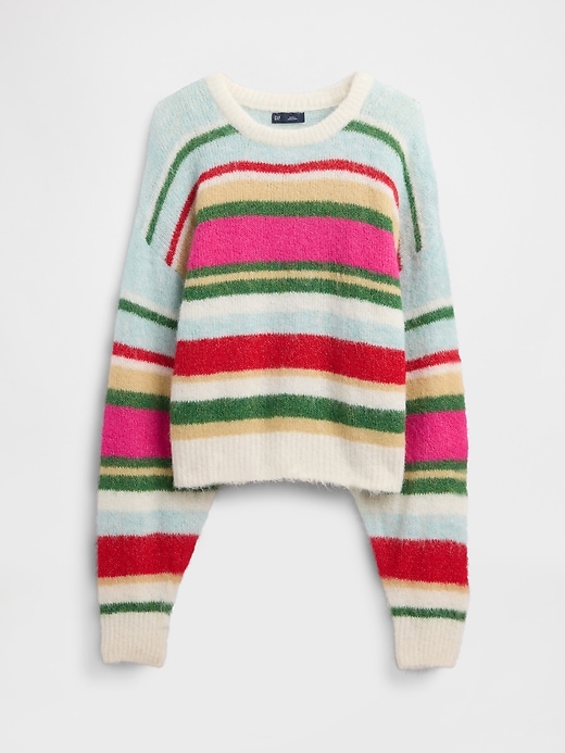maglione girocollo oversize peloso