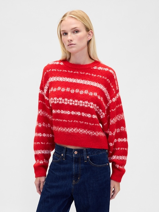 maglione girocollo oversize peloso
