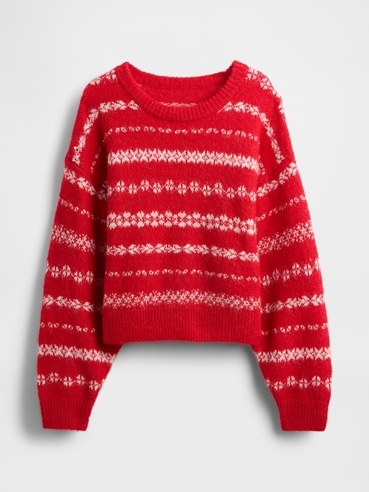 maglione girocollo oversize peloso