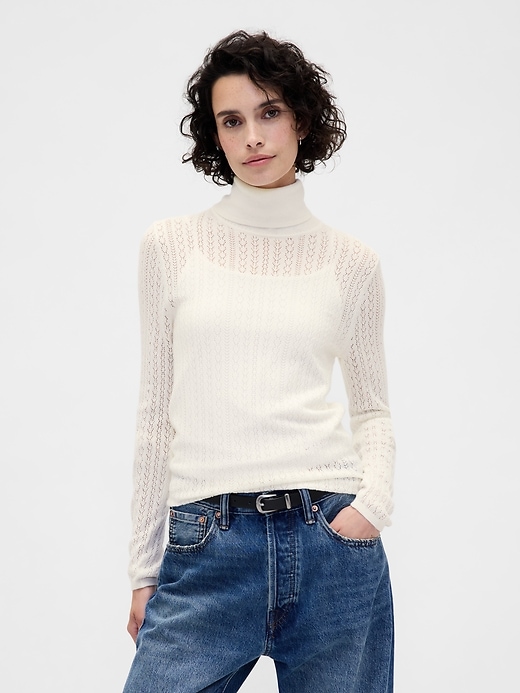 maglione dolcevita traforato