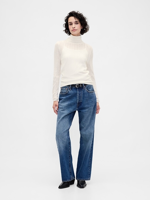 maglione dolcevita traforato