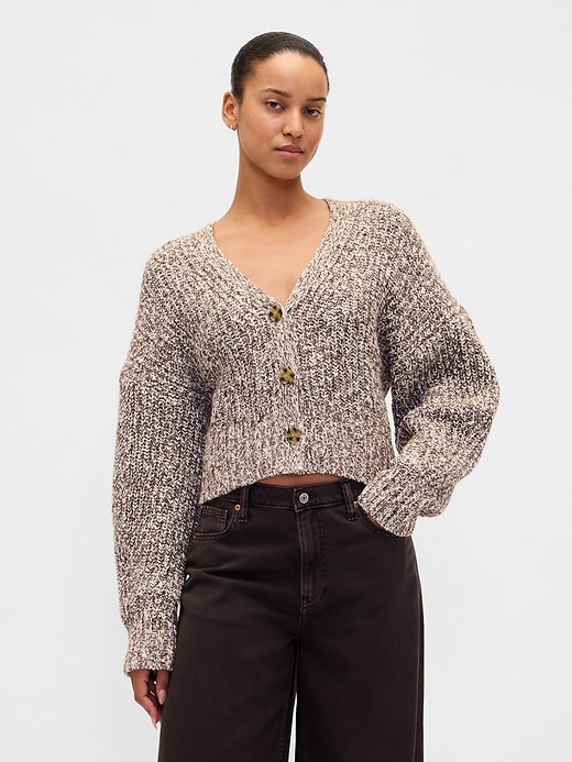 cardigan corto in misto cotone