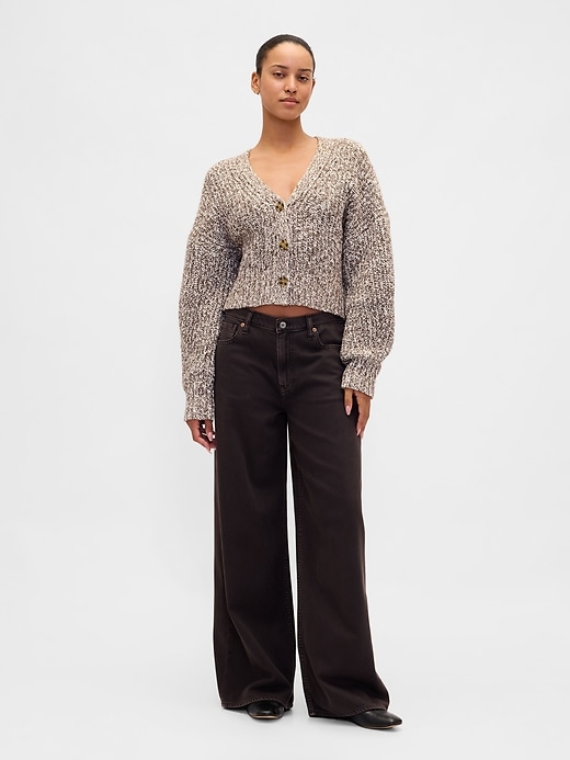 cardigan corto in misto cotone