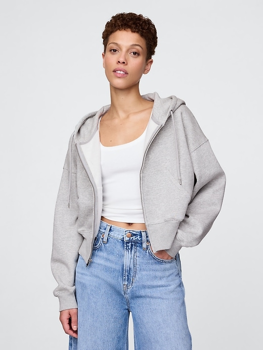 felpa con cappuccio e zip intera vintagesoft wedge