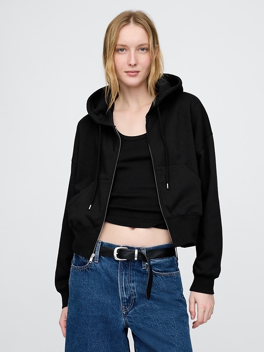 felpa con cappuccio e zip intera vintagesoft wedge