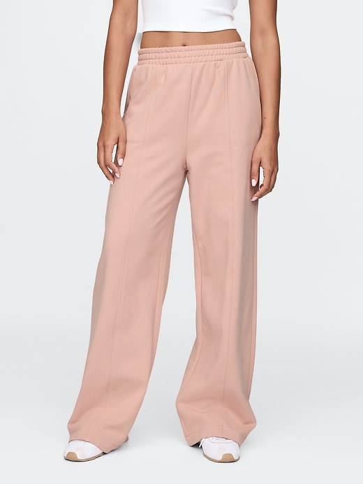 pantaloni della tuta dritti con cuciture in french terry pesante