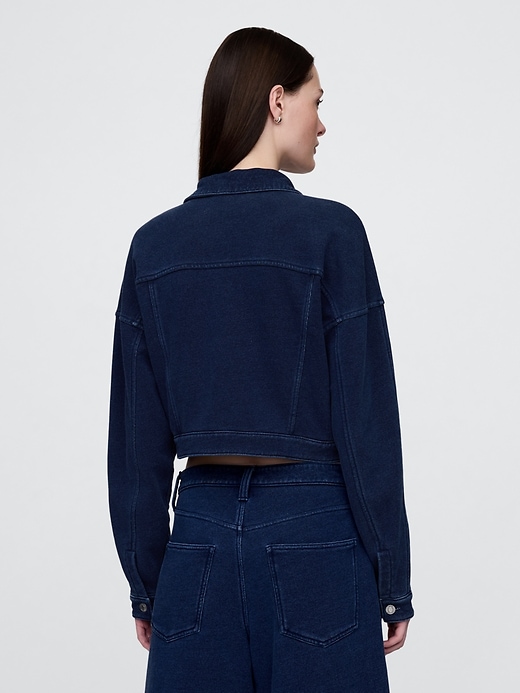giacca corta in denim french terry icon