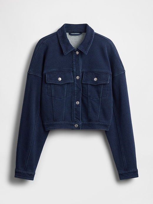 giacca corta in denim french terry icon