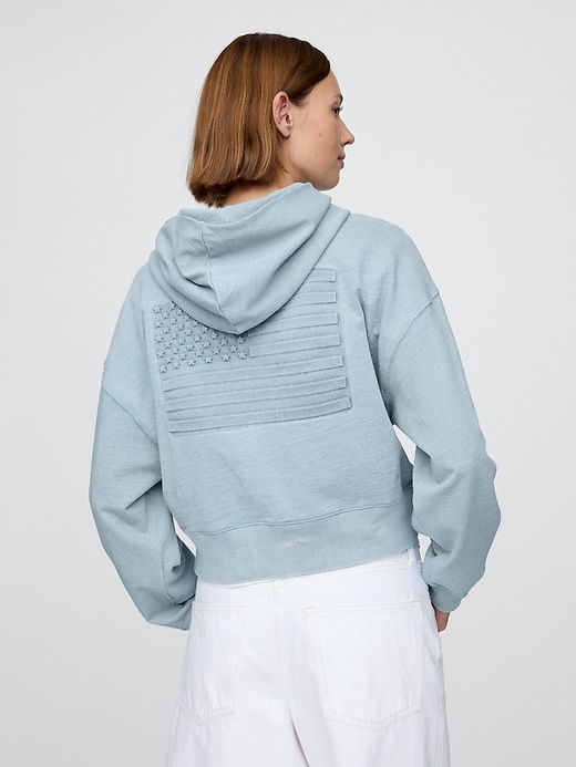 felpa con cappuccio corta americana french terry