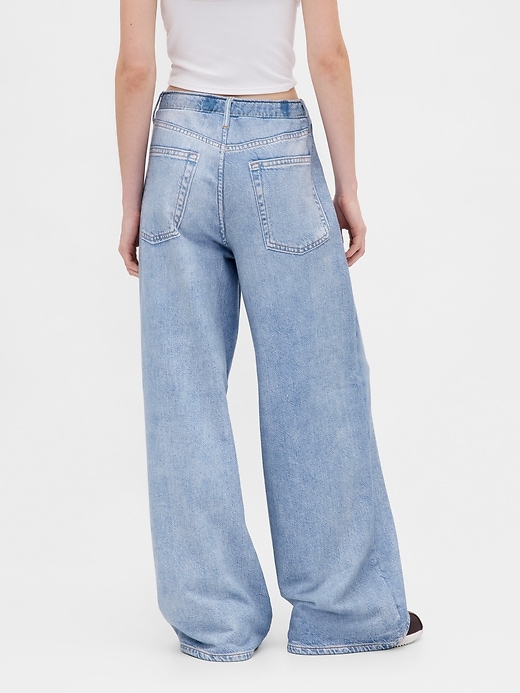 jeans larghi in maglia stampata