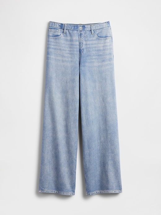 jeans larghi in maglia stampata