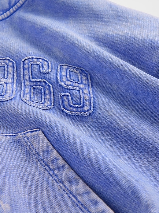 felpa con cappuccio e zip con logo vintagesoft 1969