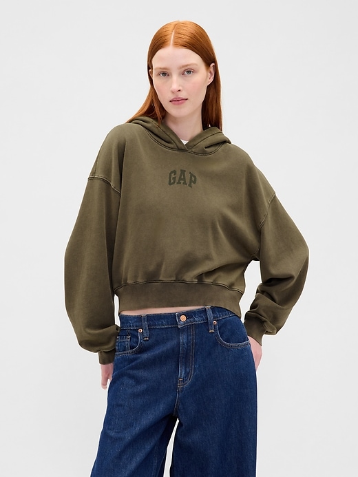 felpa con cappuccio vintagesoft crop logo